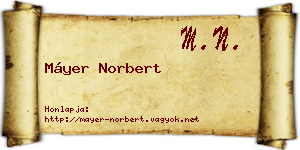 Máyer Norbert névjegykártya